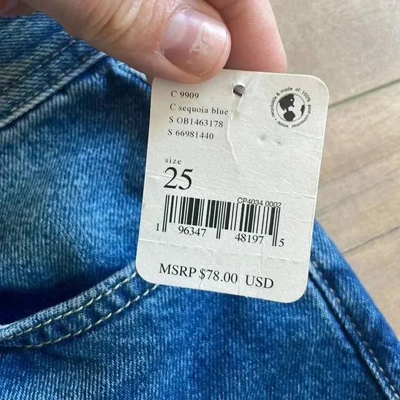 NWT Free People We The Free Maggie Mid Rise Straight In Sequoia Blue Sz 25 - Picture 6 of 12